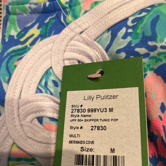 Lilly Pulitzer UPF 50+ Skipper Tunic Popover Mermaid Cove Medium NWT - Picture 9 of 10